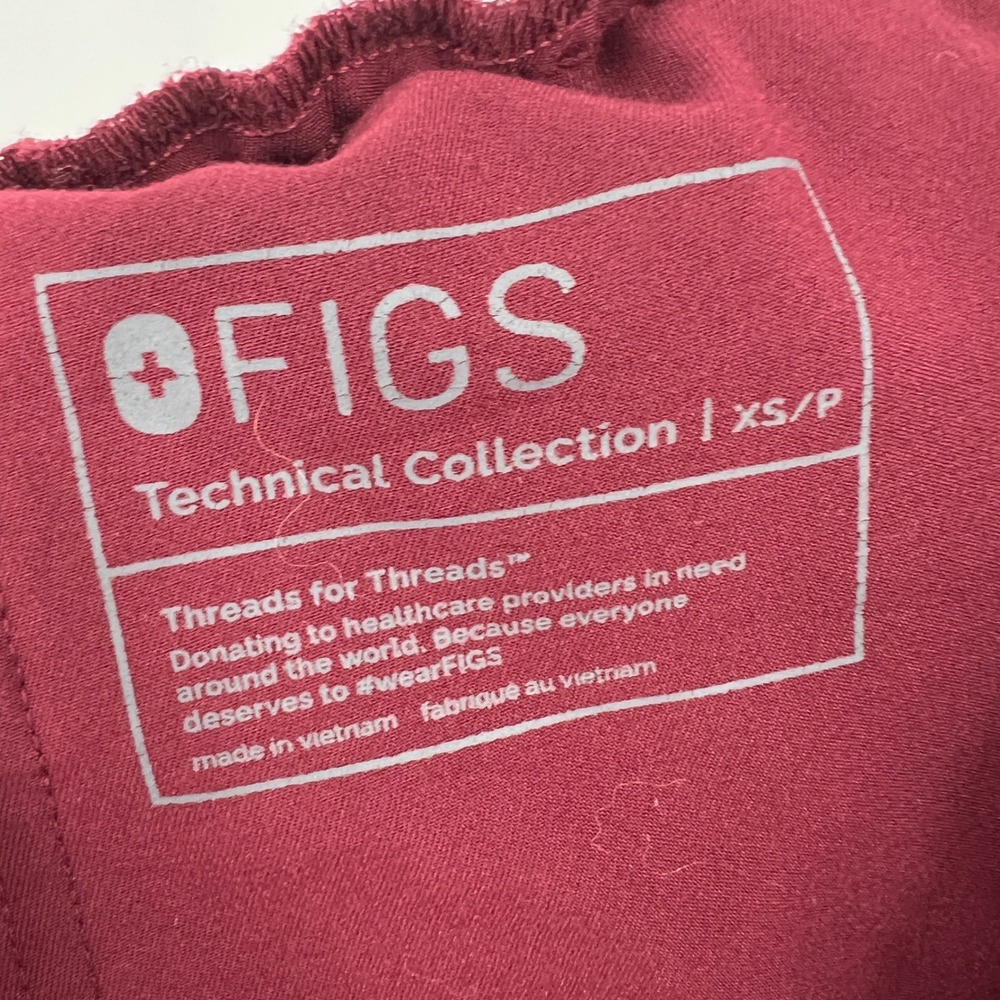 FIGS Yola Skinny High Waisted Scrub Pants Cranberry Red Size XS/P - Picture 8 of 10